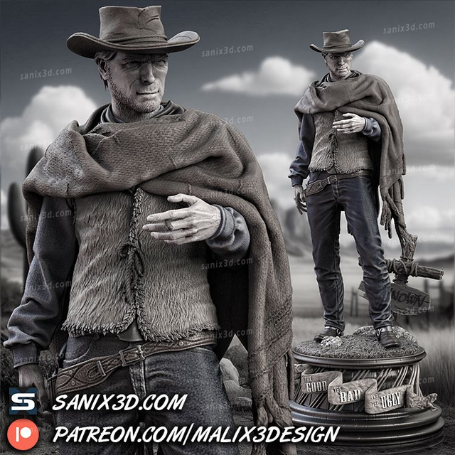 STATUE CLINT EASTWOOD LE BON LA BRUTE ET LE TRUAND série movie
