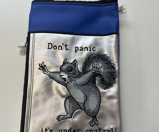Bag - Large 2 Zips - Don't Panic Squirrel