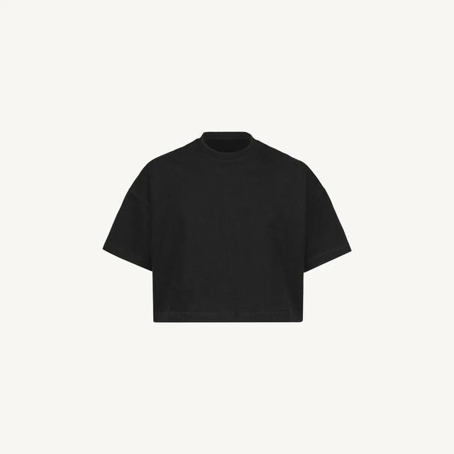 Tee black oversize crop woman