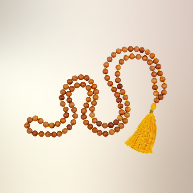 Mala Yogahalskæde - Sandeltræ