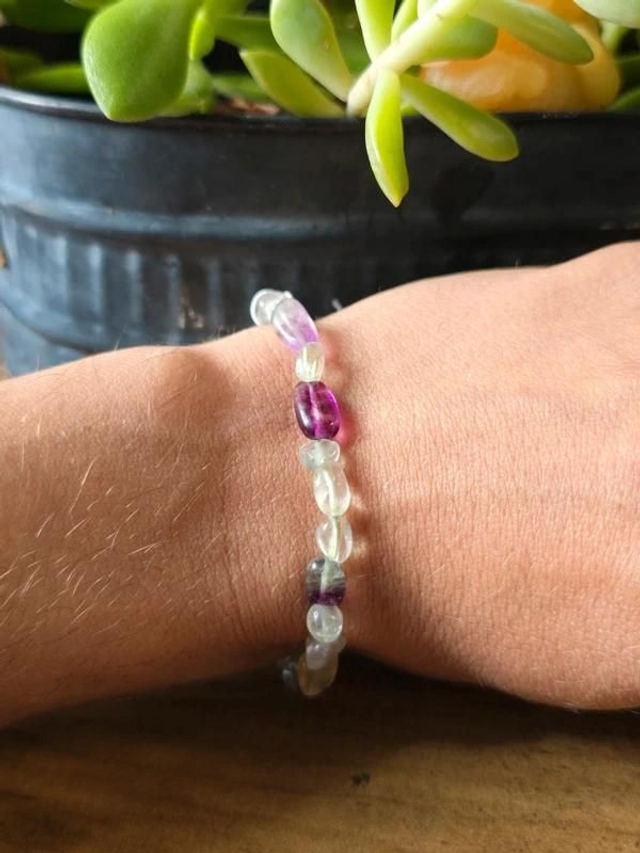 Fluorine multicolore - Bracelet avec perles en forme de pépites