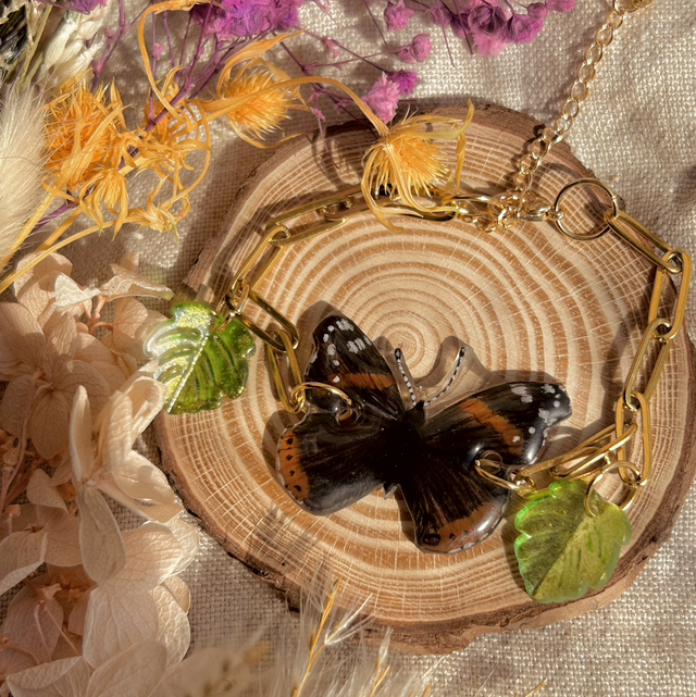 Red Admiral Butterfly Bracelet 