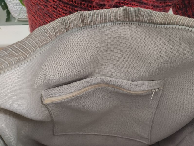 Sac hobo besace tissu jacquard feuilles et plumes doublé