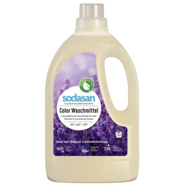 Sodasan Colorwaschmittel Lavendel, 1,5 Liter Flasche