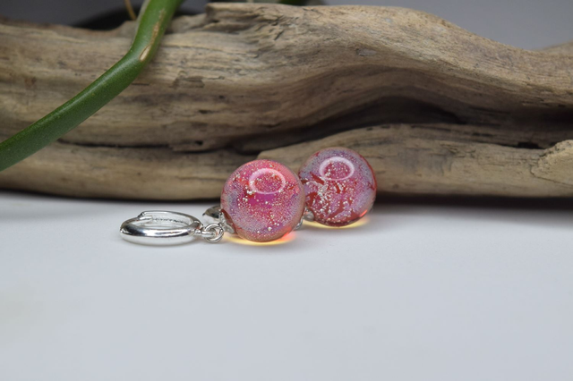 CRÉOLES MINI GALAXIE ORANGE MONTURE ARGENT (CGA5)