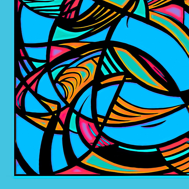 Abstract Colourful Contemporary Wall Art, Framed Canvas Unique Art, Statement Art,