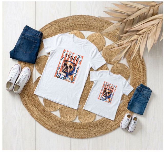 T-shirt "Chien Cool" – Bouledogue Anglais Vogue