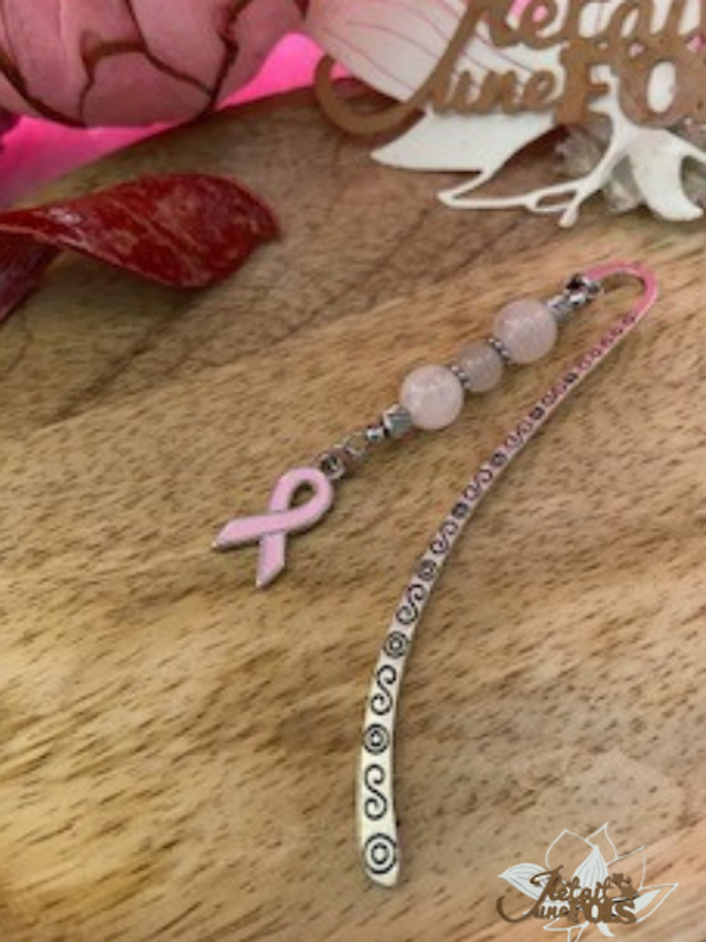 Marque-page "Lecture en Harmonie" – Quartz Rose