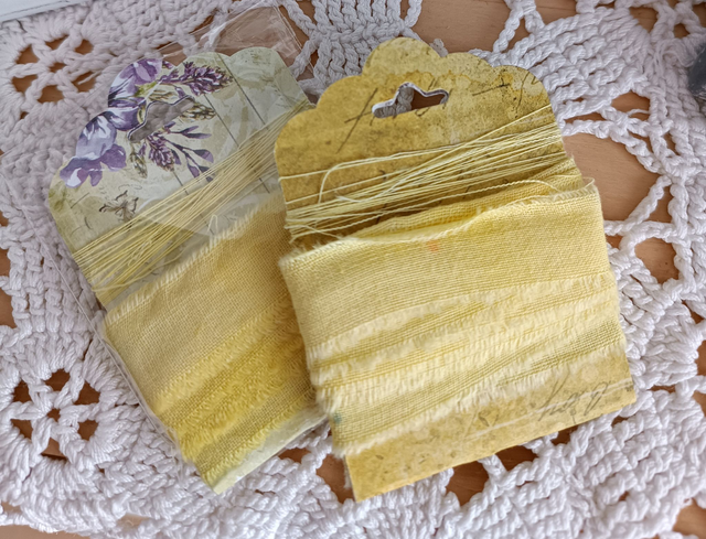 Ruban coton teinté mains - jaune citron