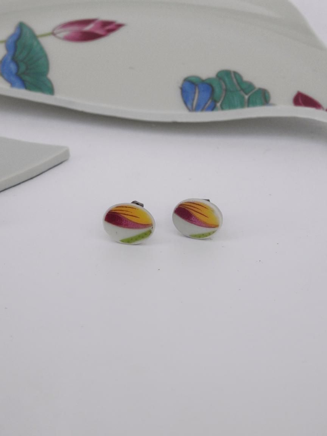 Boucles d'oreilles - porcelaine Charles Field Haviland - modèle Lotus no.5