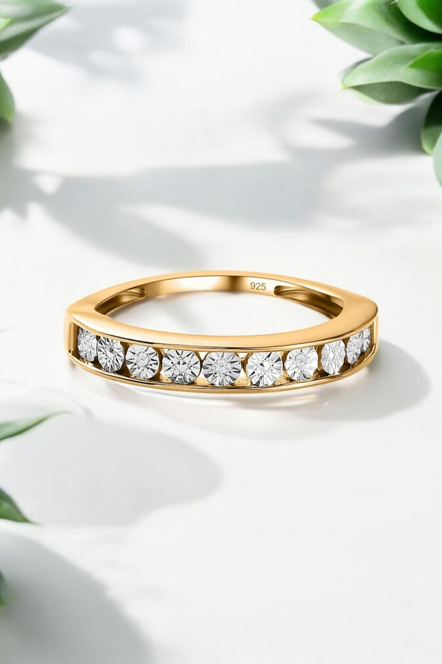 Gorgeous Natural Diamonds &amp; 18K Yellow Gold Vermeil.