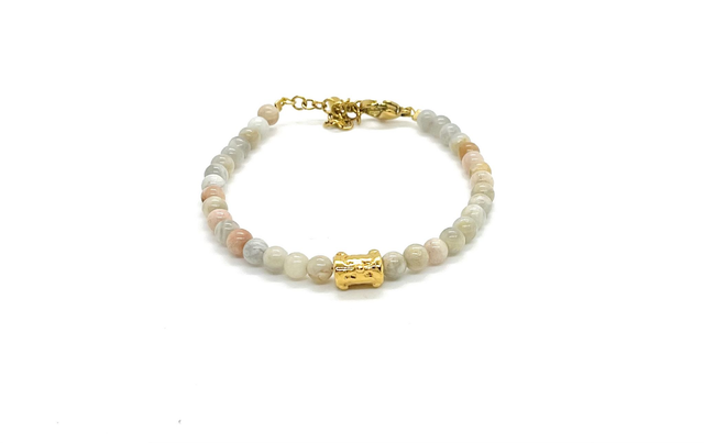 Bracelet Pierre de lune rose et grise 
