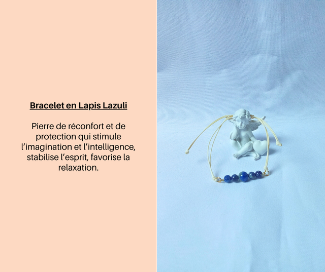 163- Bracelet réglable en Lapis Lazuli