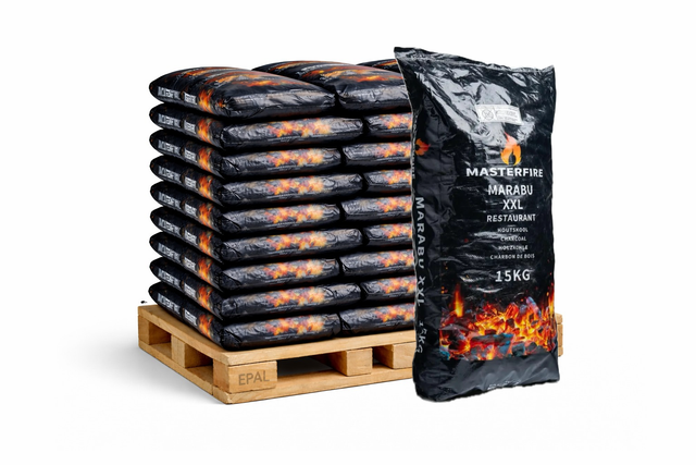 Marabu Restaurant houtskool XXL | 450kg (30 zakken) | GRATIS verzonden