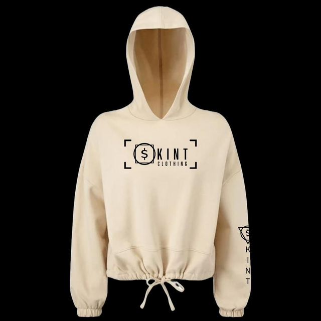 Skint cropped oversized hoodie [nude]