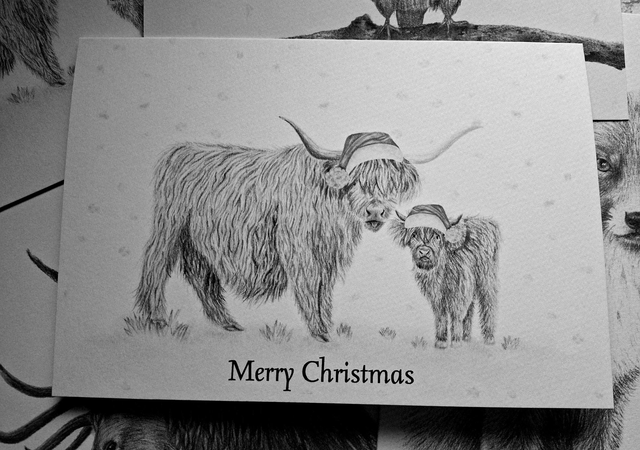 Christmas Highland Cow Card