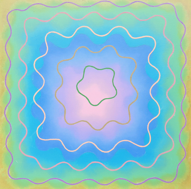 Ekran - fale, 100x100 olej płótno 2014