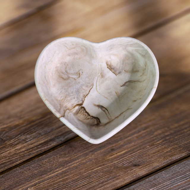 Herzschale Beige/Marmor II