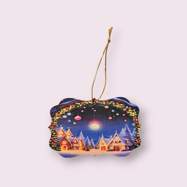 Plaque de noël paysage 