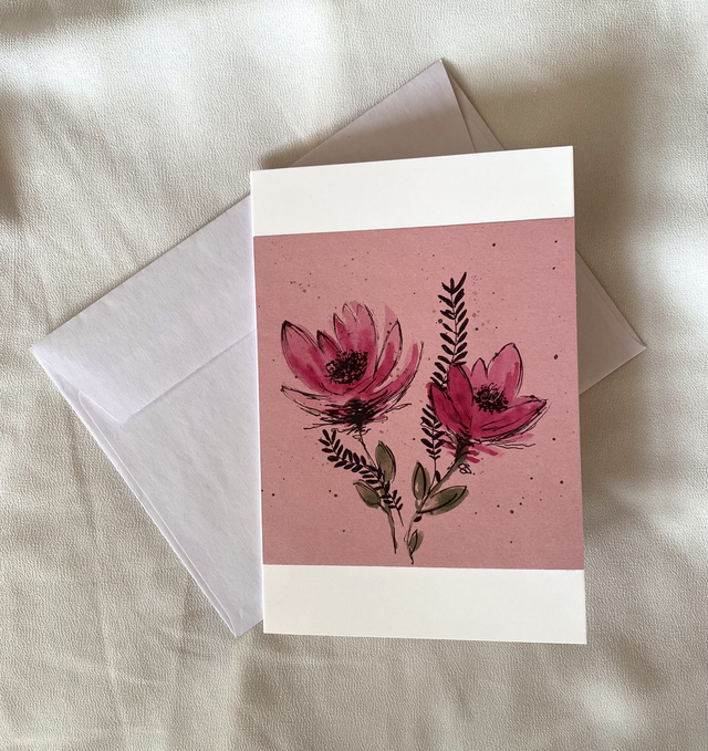 Doppelkarte - Blütentraum rosa