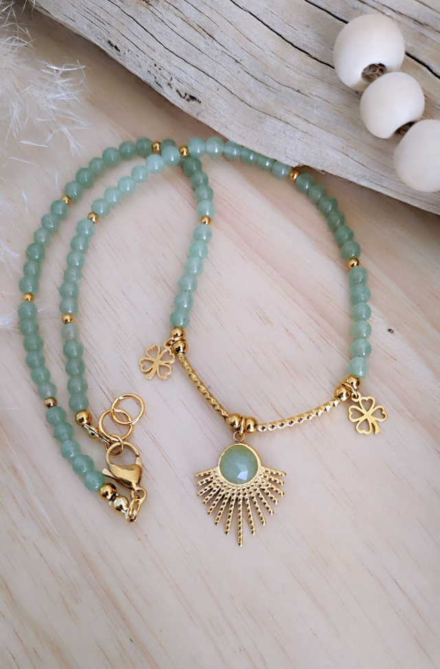Collier "Chance" Aventurine verte