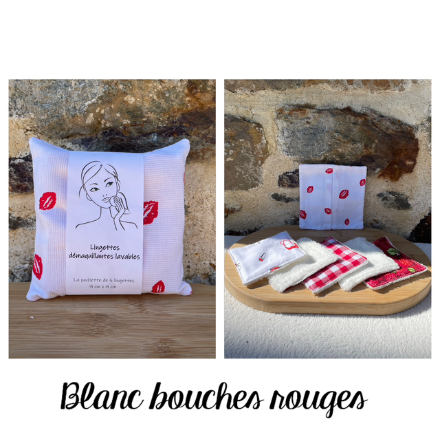 Lingettes démaquillantes lavables (rouge)