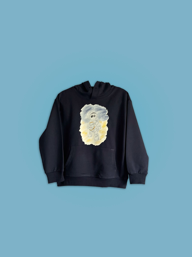 Sweat shirt capuche pour enfant Space Panda bleu