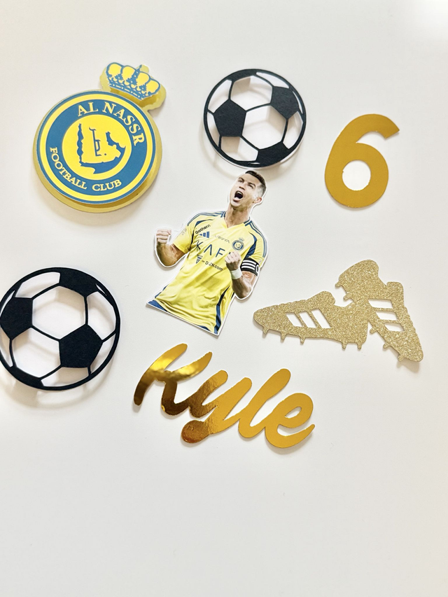 Personalised Al Nassr Ronaldo football Cake topper