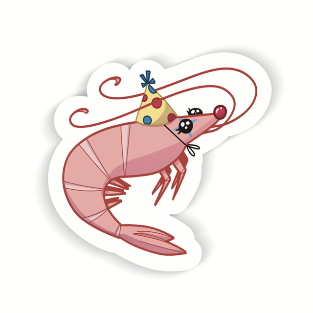 Shrimp fool sticker