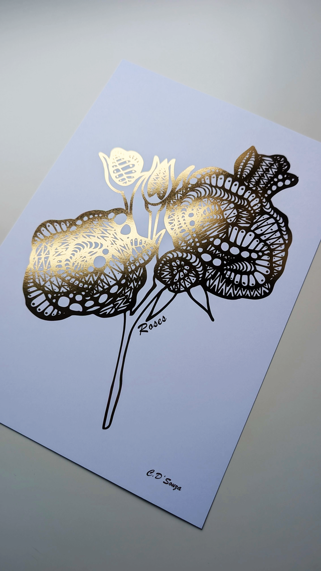 Roses Flower Foil Print
