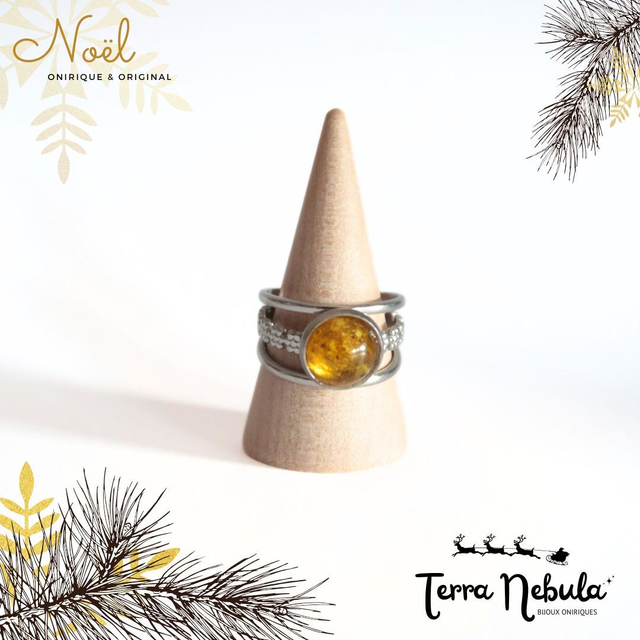 Bague fleurie Eclat d'ambre | BA042