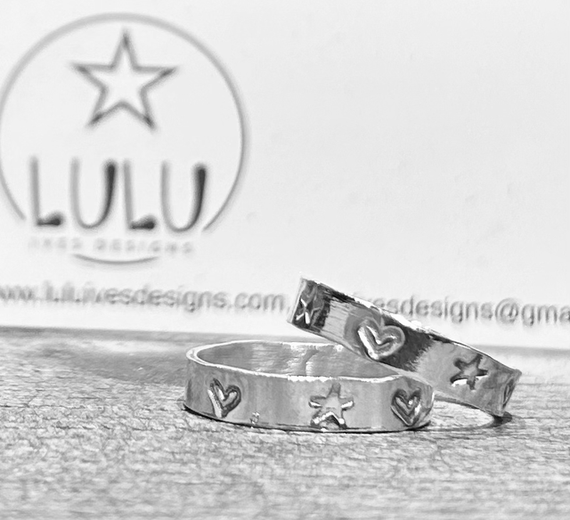 Star &amp; Heart stamped rings
