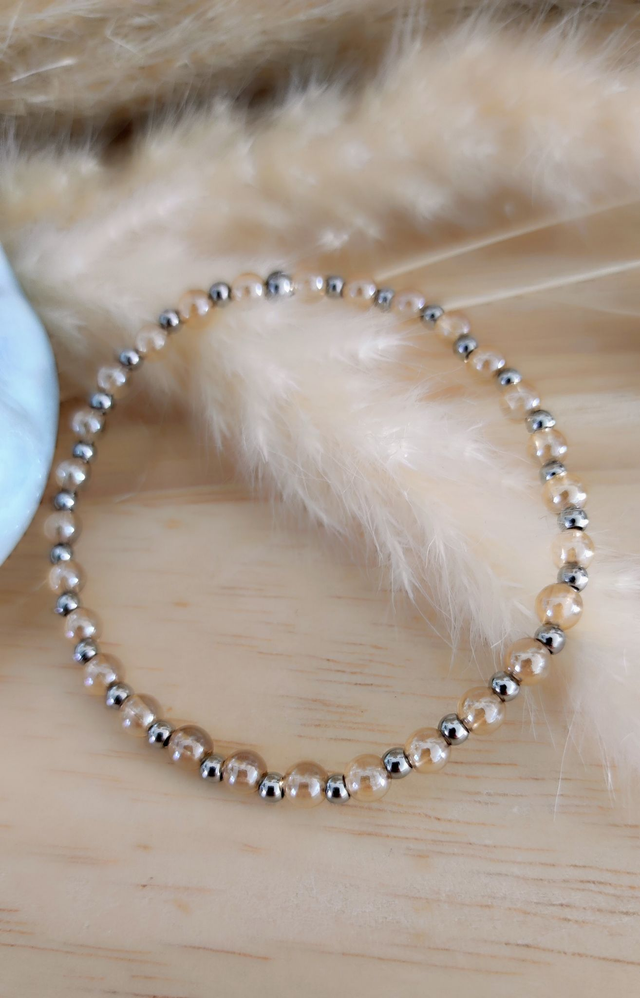 Bracelet Aqua Aura or Cristal de roche