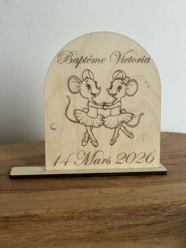 Support & Fiole à dragées thème Souris