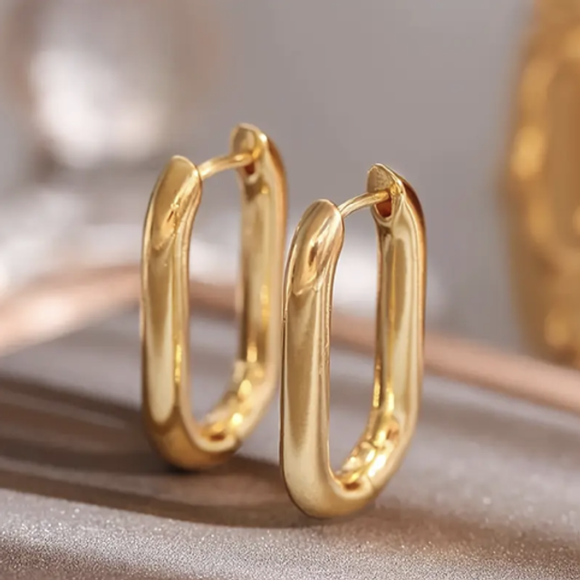 Gold hoops rectangular