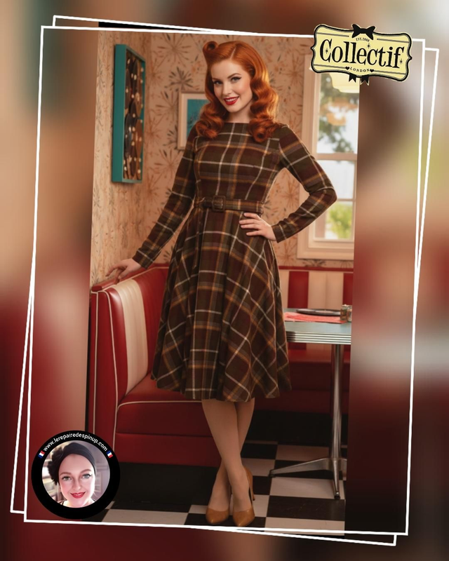 Robe Collectif Arwen Mosshill Check Swing Brown T46