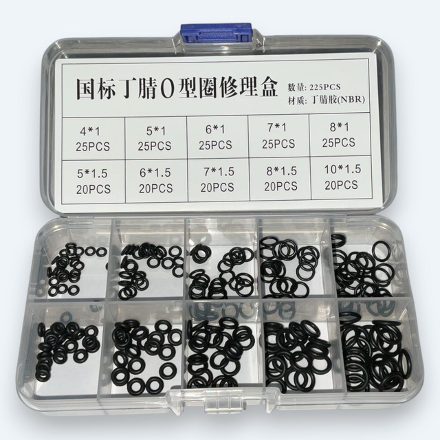 225tlg. O-Ring Sortiment NBR Dichtringe 4-10mm Innen-Ø