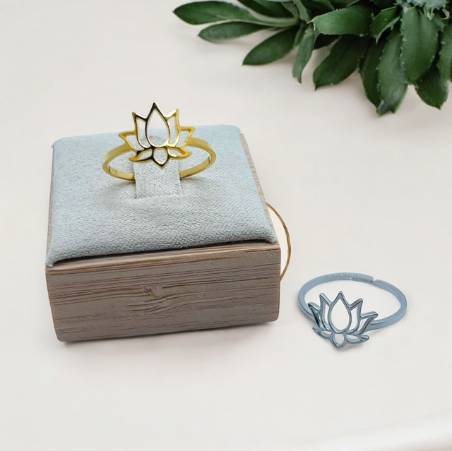 Bague fleur de lotus réglable 