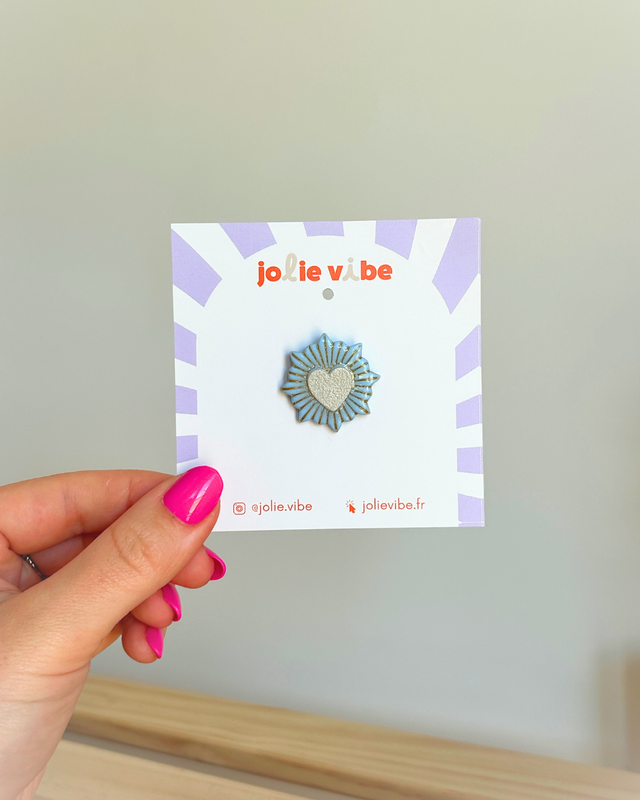 Coeur bleur et blanc - Pin's