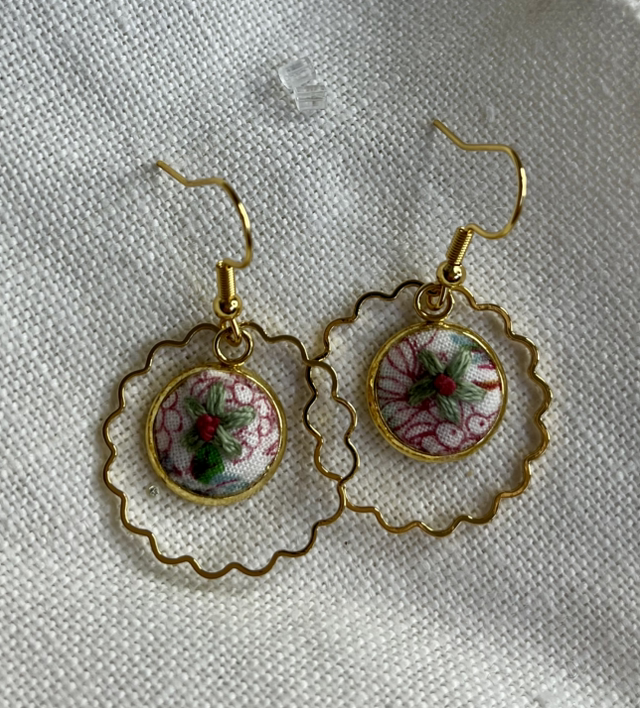 Boucles d’oreilles *Marya verte/fleuri