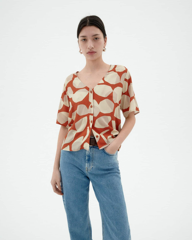 THINKING MU LEAF LIGHT LIBELULA BLOUSE
