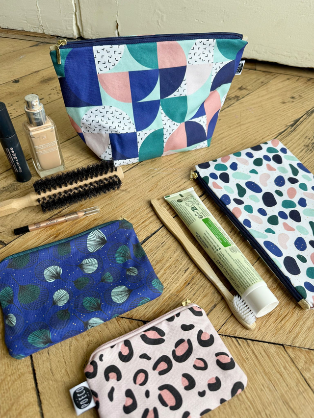 Trousse de toilette - tissu intérieur imperméable - JELLY BEANS rouge