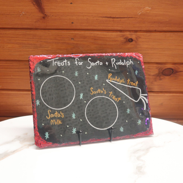 &#039;Treats for Santa &amp; Rudolph&#039; Slate Board
