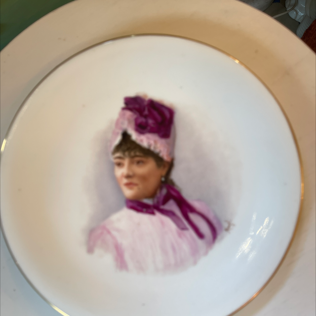 Sammel Teller Antik Dame   Porzellan