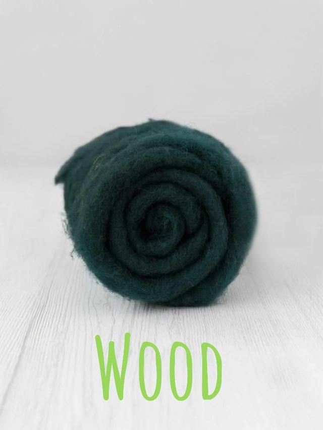 Carded wool for Needle Felting Maori DHG Carded Batt - Wood