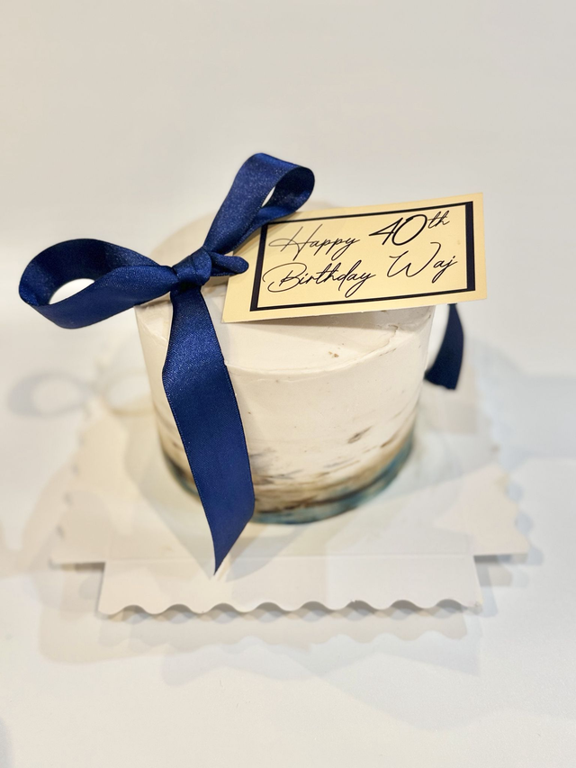 Blue Ribbon 40th Birthday Cake