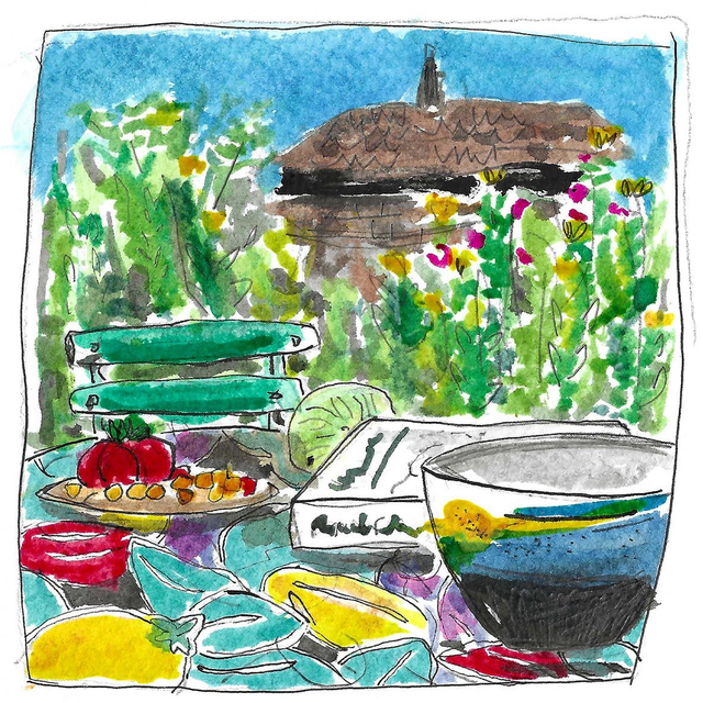 Petit déjeuner ardéchois "Au jardin"