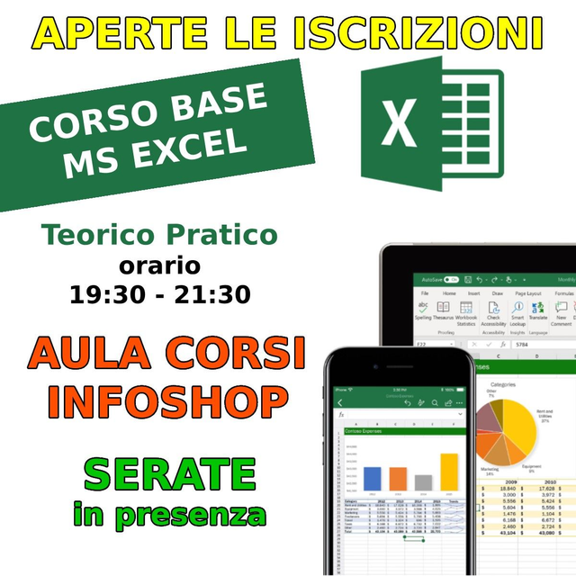 Corso MS EXCEL - Modulo BASE - Aula Corsi INFOSHOP SRL -