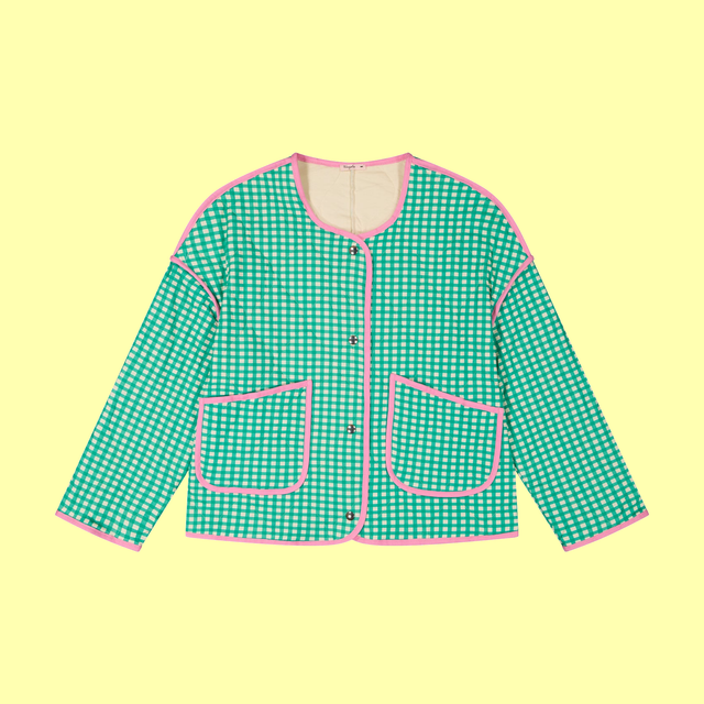 Veste Matelassée Vichy Vert We Are Jolies