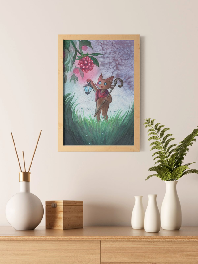 Illustration aquarelle - Nix et la framboise